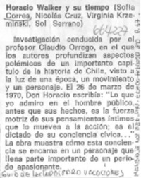 Horacio Walker y su tiempo.