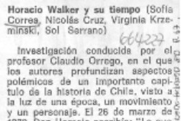 Horacio Walker y su tiempo.