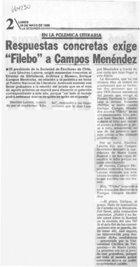 Respuestas concretas exige "Filebo" a Campos Menéndez.  [artículo]