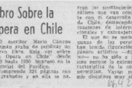 Libro sobre la ópera en Chile.