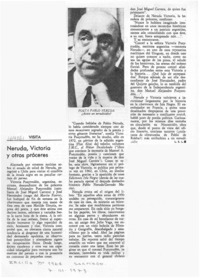 Neruda, Victoria y otros próceres