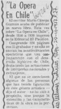 La ópera en Chile.
