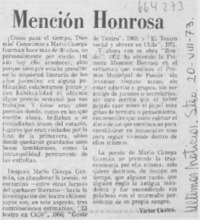 Mención honrosa