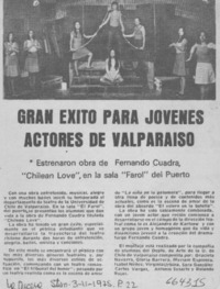 Gran éxito para jóvenes actores de Valparaíso.