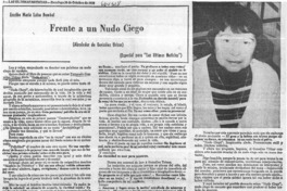 Frente a un nudo ciego  [artículo] María Luisa Bombal.