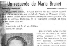 Un recuerdo de Marta Brunet.