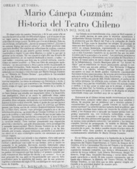 Mario Cánepa Guzmán: historia del teatro chileno
