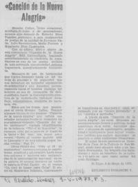 Canción de la nueva alegría"