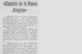 Canción de la nueva alegría"