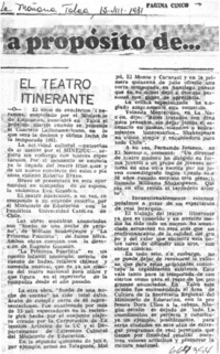 El Teatro itinerante.