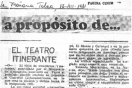 El Teatro itinerante.