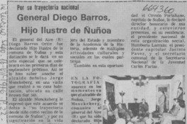 General Diego Barros, Hijo Ilustre de Ñuñoa.
