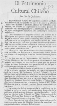 El Patrimonio Cultural Chileno