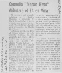 Comedia "Martín Rivas" debutará el 14 en Viña.