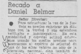 Recado a Daniel Belmar