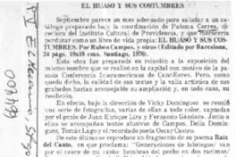 El huaso y sus costumbres.  [artículo]