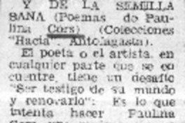 Y de la semilla sana  [artículo] Federico Tatter.