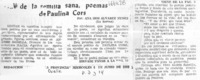Y de la semilla sana, poemas de Paulina Cors  [artículo] Ana Iris Alvarez Núñez.