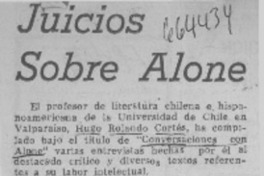 Juicios sobre Alone.  [artículo]