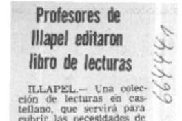 Profesores de Illapel editaron libro de lecturas.  [artículo]
