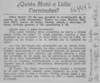 Quién mató a Lidia Fernández?.  [artículo]