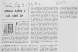 Hernán Cañas y los años 30.