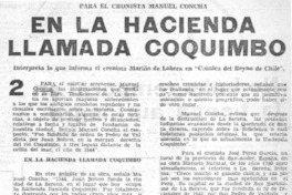 En la hacienda llamada Coquimbo.