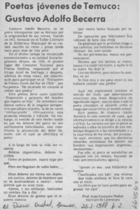 Poetas jóvenes de Temuco: Gustavo Adolfo Becerra