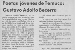 Poetas jóvenes de Temuco: Gustavo Adolfo Becerra