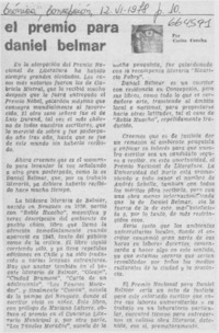 El premio para Daniel Belmar.