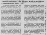"Meditaciones" de Marco Antonio Bello