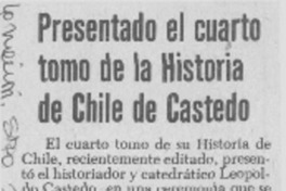 Presentado el cuarto tomo de la Historia de Chile de Castedo.