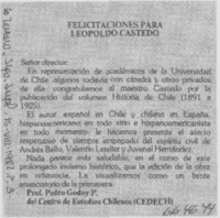 Felicitaciones para Leopoldo Castedo