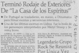 Terminó rodaje de exteriores de "La casa de los espíritus".
