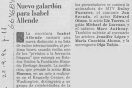 Nuevo galardón para Isabel Allende.