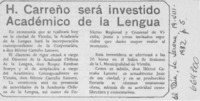 H. Carreño será investido Académico de la Lengua.