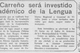 H. Carreño será investido Académico de la Lengua.