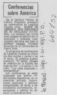 Conferencias sobre América.