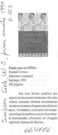 Pasaje para un millón.
