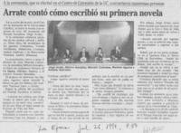 Arrate contó cómo escribió su primera novela.