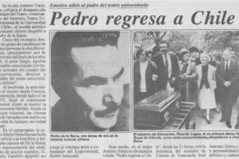 Pedro regresa a Chile.