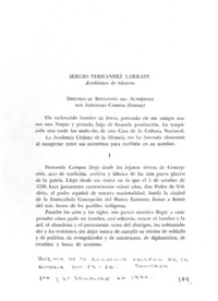 Discurso de recepción del académico don Fernando Campos Harriet