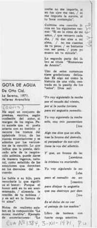 Gota de agua  [artículo] Equis.