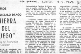 "Tierra del fuego"  [artículo] Gonzalo Drago.