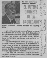 El Último grumete de la Baquedano.  [artículo]