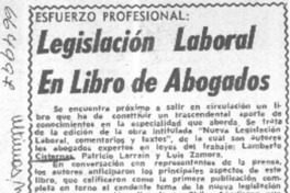 Legislación laboral en libro de abogados.  [artículo]