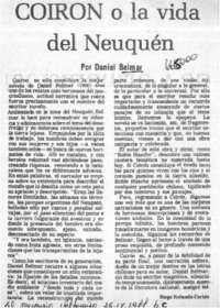 Coirón o la vida del Neuquén  [artículo] Hugo Rolando Cortés.