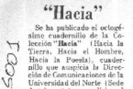 Hacia".  [artículo]