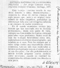 Enfoque racional de la economía política.  [artículo]