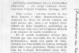 Enfoque racional de la economía política.  [artículo]